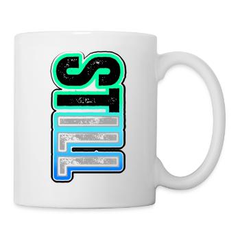 STILL ILL – a bold neon vertical message - Mug - white - Right