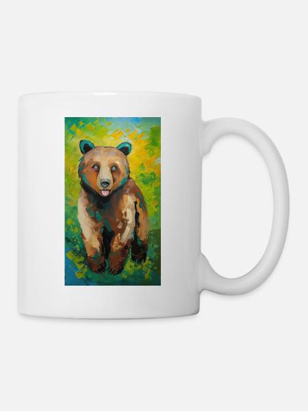 Bear Painting Bär Gemälde - Kop/krus - hvid