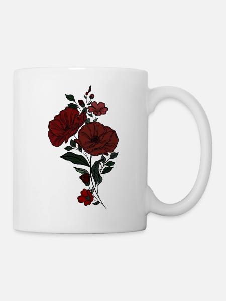 Blume - Tasse - Weiß