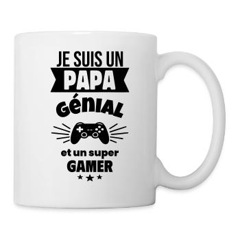 Papa génial gamer, Fête des pères, geek gaming - Mug blanc - blanc - Droite