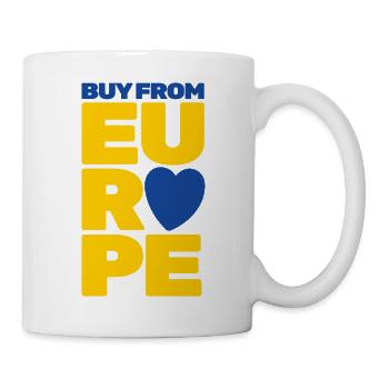 Acheter en Europe, soutenir le made européen, cœur de l’UE - Mug blanc - blanc - Droite