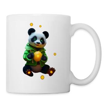 Cyber Panda mit Neon Zitrone - Tasse - Weiß - Rechts