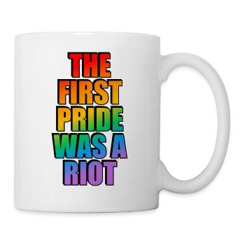 Die erste Pride war ein Aufstand - Tasse - Weiß - Rechts