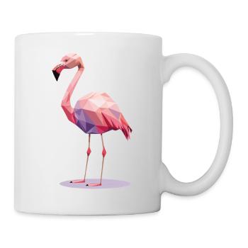 Flamingo Polygon - Tropisches Sommerdesign - Tasse - Weiß - Rechts