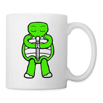 Turtle Flute Playing Music Hobby Instrument - Mug - white - Right