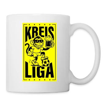 Kreisliga Fussball Affe - Tasse - Weiß - Rechts