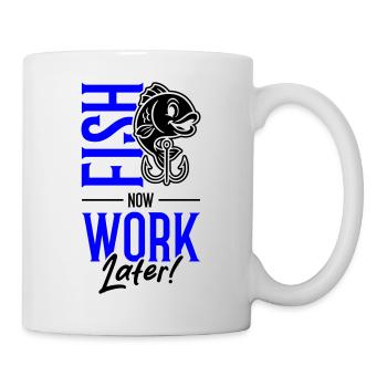 Fishing Saying Fishing Working - Mug - white - Right