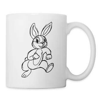 Cartoon Hase - Tasse - Weiß - Rechts