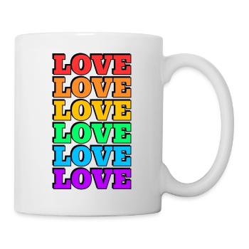 Love 6 rainbow colors gay pride - Mug - white - Right