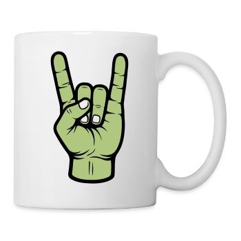 Party Hand Rock Zeichen - Tasse - Weiß - Rechts
