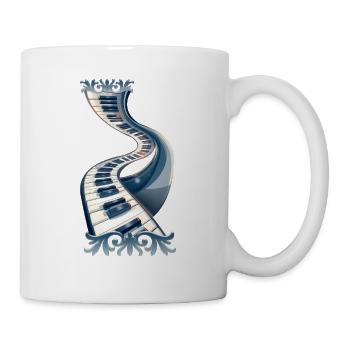 Elegance in piano keys and flowers - Mug - white - Right