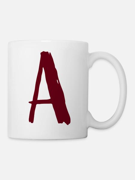 Künstlerisch geschriebenes A-Design - Tasse - Weiß