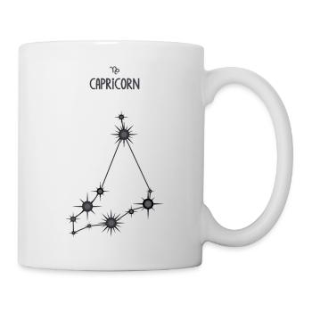 Zodiaque Capricorne Constellation d’étoiles Noir et gris - Mug blanc - blanc - Droite