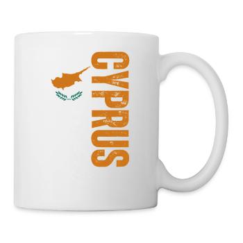 Hergestellt in Zypern, vertikales Design - Tasse - Weiß - Rechts