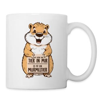 Ich spüre das Tier in mir. Es ist ein Murmeltier N - Tasse - Weiß - Rechts