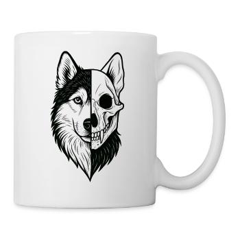 Husky Schädel Wolf - Tasse - Weiß - Rechts