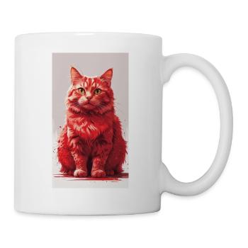 Red Cat Portrait Art Print - Mug - white - Right