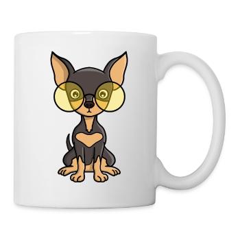 Illustration d'un charmant chihuahua avec des lunettes - Mug blanc - blanc - Droite