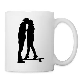 Skateboard Kuss - Tasse - Weiß - Rechts