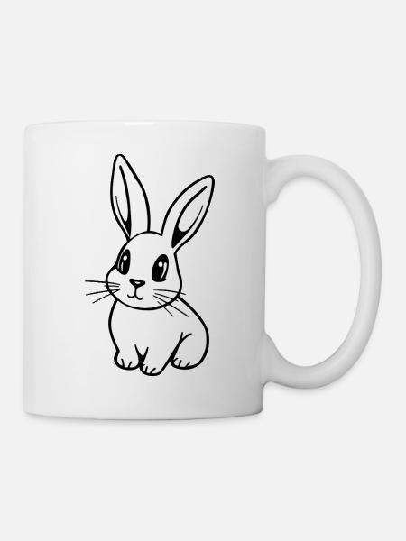 Süßer weißer Osterhase - Tasse - Weiß