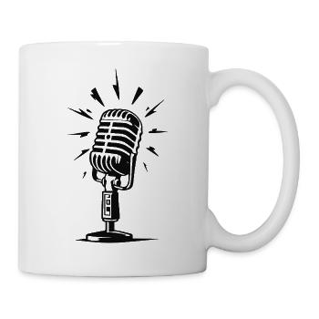 Vintage Mikrofon Design – Retro Musikstyle - Tasse - Weiß - Rechts