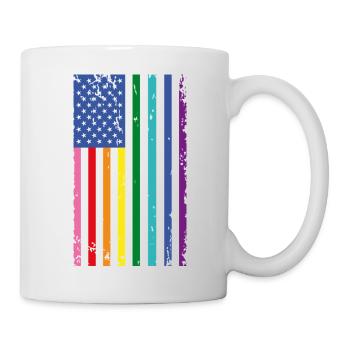 Drapeau arc-en-ciel des États-Unis - Mug blanc - blanc - Droite