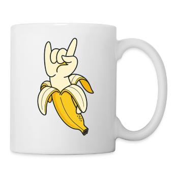 Banana Hand Gesture Illustration - Tasse - Weiß - Rechts