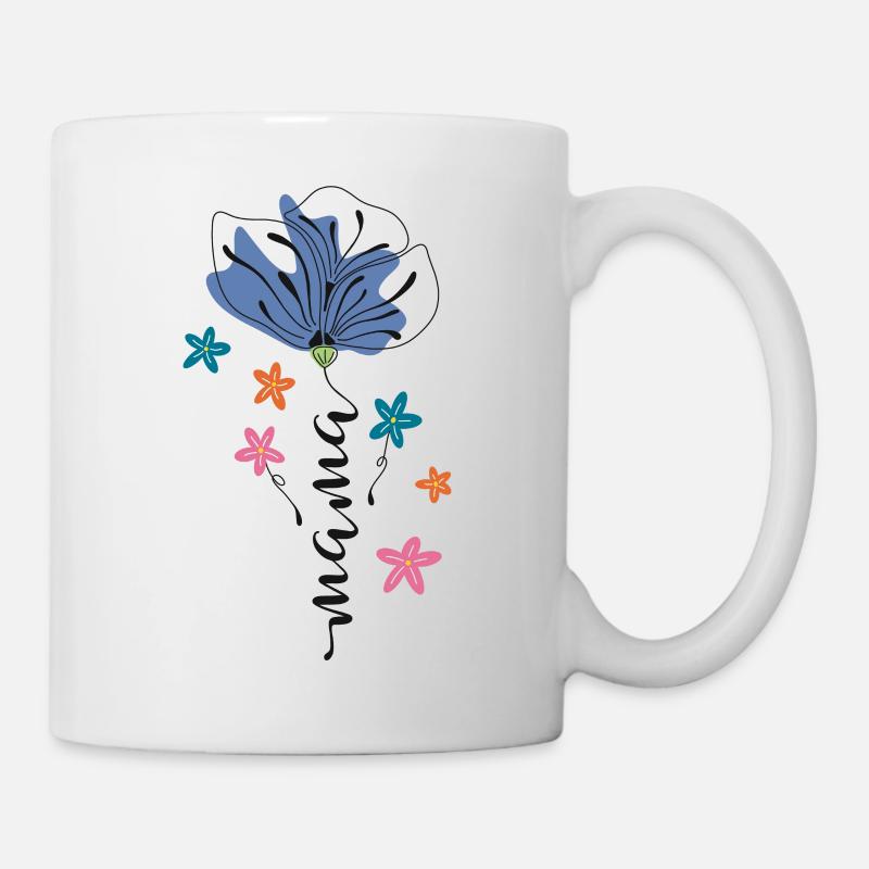 Mom – Flower Design 🌸💙 - Mug - white
