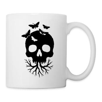Crâne de la forêt – T-shirt nature foncée - Mug blanc - blanc - Droite