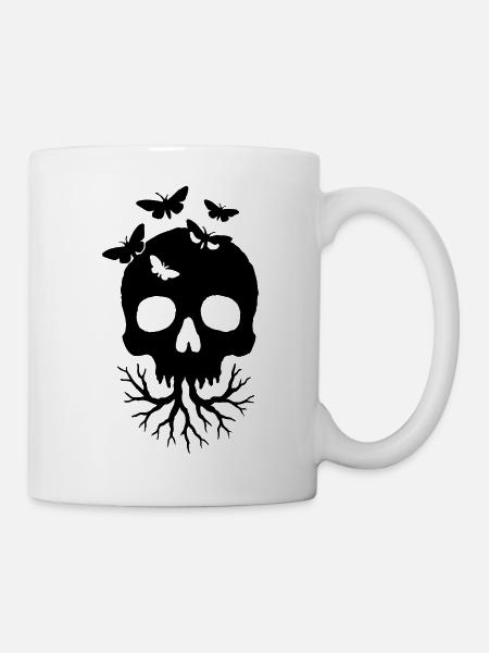 Crâne de la forêt – T-shirt nature foncée - Mug blanc - blanc