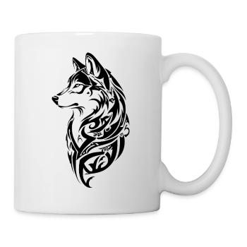 Nordic Wolf Tribal Tattoo - Mug - white - Right
