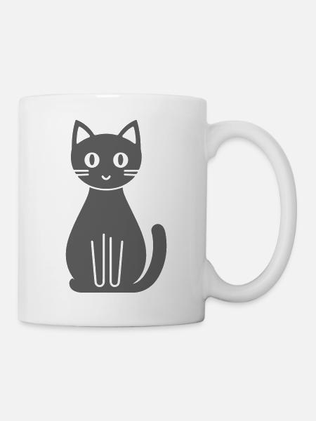Katze Comic - Tasse - Weiß