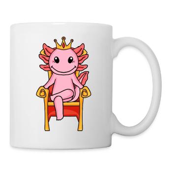 Axolotl König auf Thron - Tasse - Weiß - Rechts