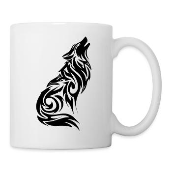 Wolf Tribal Tattoo - Tasse - Weiß - Rechts