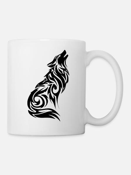 Wolf Tribal Tattoo - Tasse - Weiß