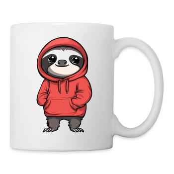 Cute sloth pendant in hoodie - Mug - white - Right