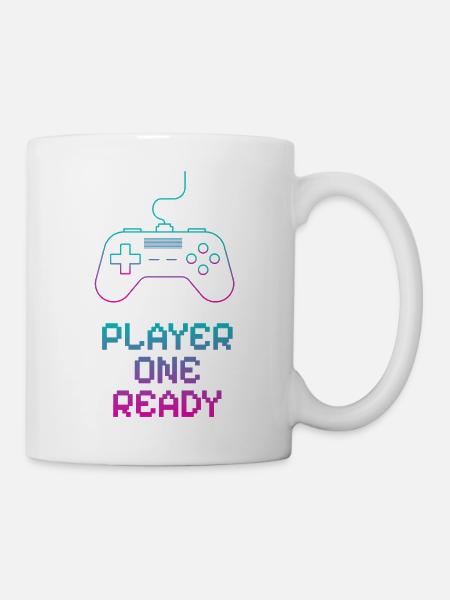 Neon Gaming Controller Design - Tasse - Weiß