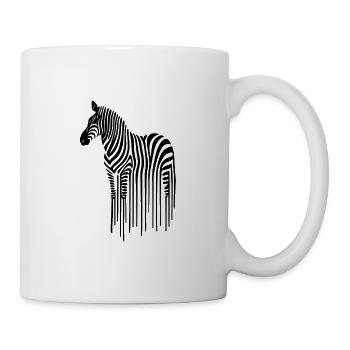 Zebra Linienkunst auf Schwarzweiß - Tasse - Weiß - Rechts