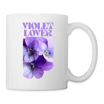 Violet Pansy Floral Design - Mug - white - Right