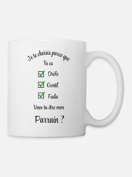 veux tu être mon parrain ? - Mug blanc - blanc