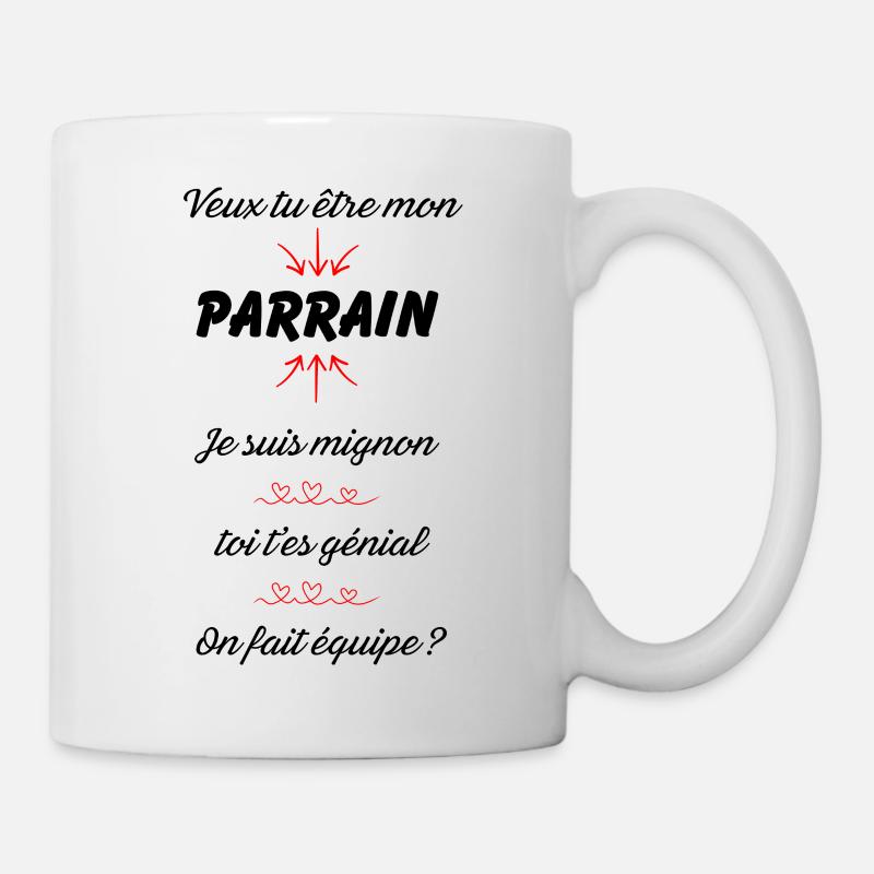 veux tu être mon parrain ?  - Mug blanc - blanc