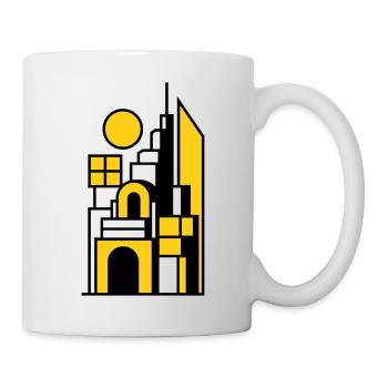 Paysage urbain abstrait en jaune noir - Mug blanc - blanc - Droite