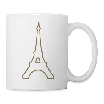 Eiffelturm Paris minimalistisches Wahrzeichen - Tasse - Weiß - Rechts