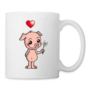 Manga and cute pig - Mug - white - Right