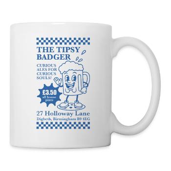 Das beschwipste Dachs-Maskottchen - Tasse - Weiß - Rechts