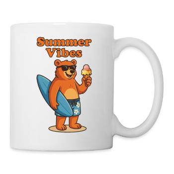 Summer Vibes Bear - Sommerbär mit Eis - Mug - white - Right