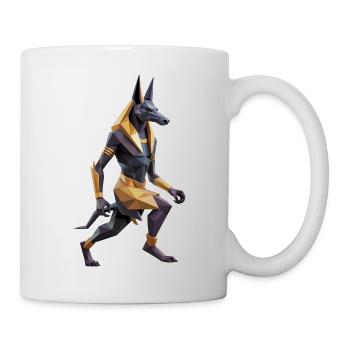 Anubis - Cooles Low Poly Logo - Tasse - Weiß - Rechts