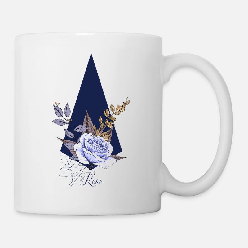 Rose on Blue - Mug blanc - blanc