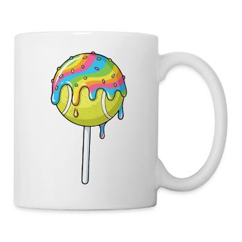 Tennis Nourriture Dessin animé Humour - Mug blanc - blanc - Droite