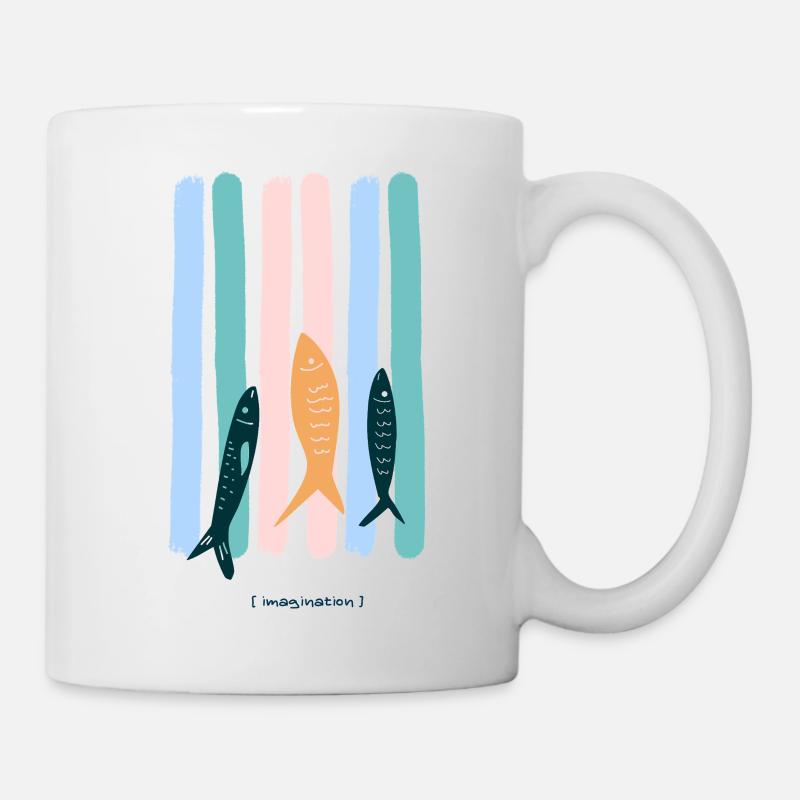 Sardinen Streifen - Tasse - Weiß